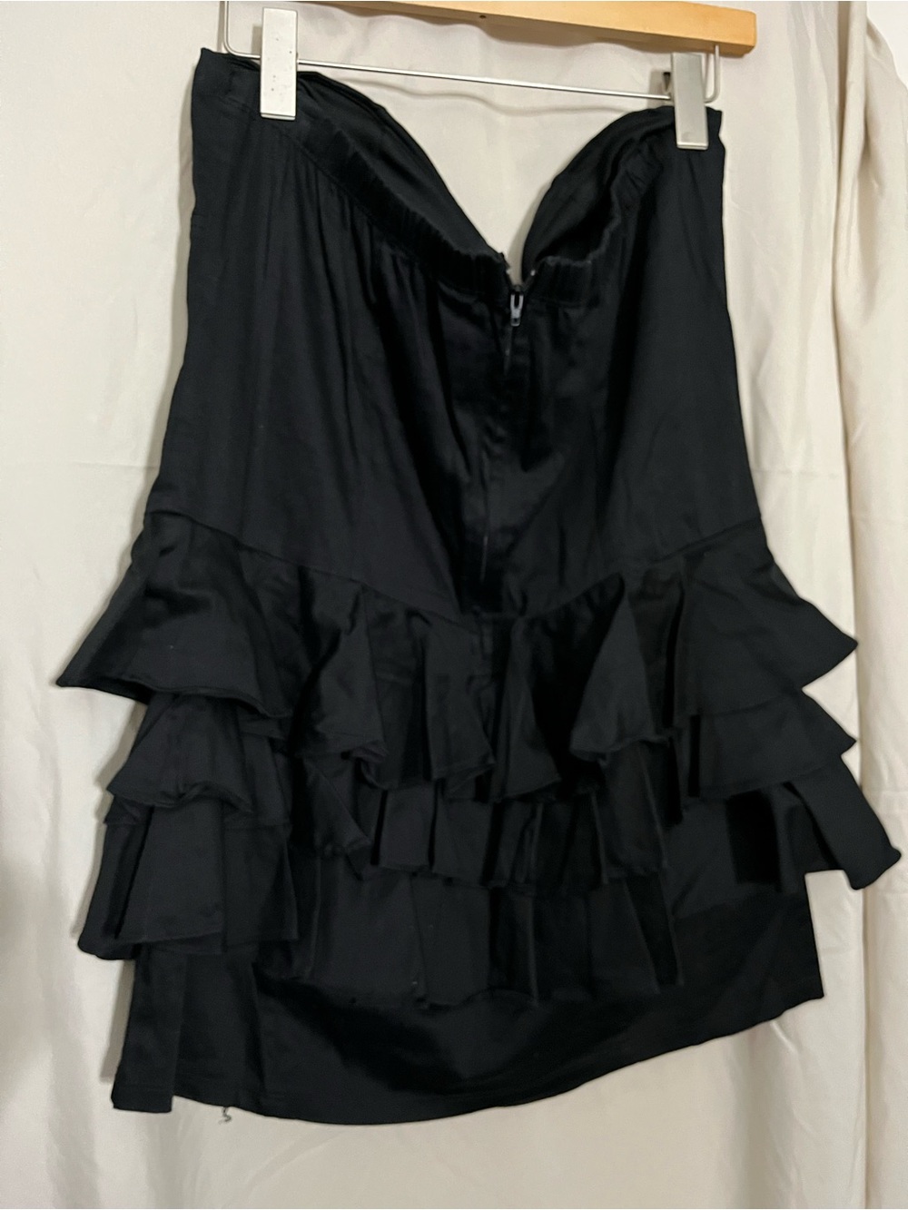 Sweet Love Black Strapless Asymmetrical Ruffle Dress - Picture 4 of 5